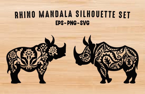 Download Rhino Mandala Vector Silhouette Clipart - Vector silhouette Collection