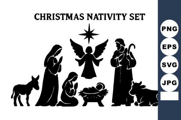 Download Christmas Nativity Set Vector Silhouette - Vector silhouette Collection