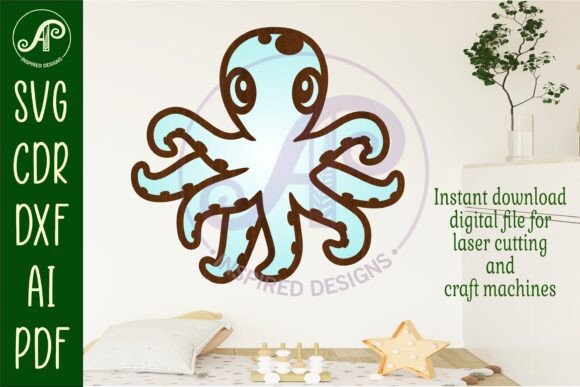 Download Octopus Two Layer Cut out Laser Cut Wall - Laser cut Collection