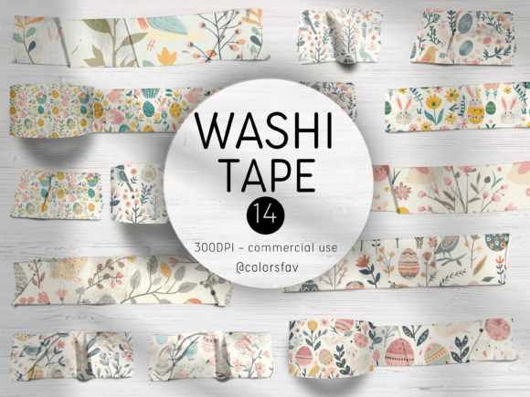 Download Easter Nature Digital Washi Tapes - Tapes Collection
