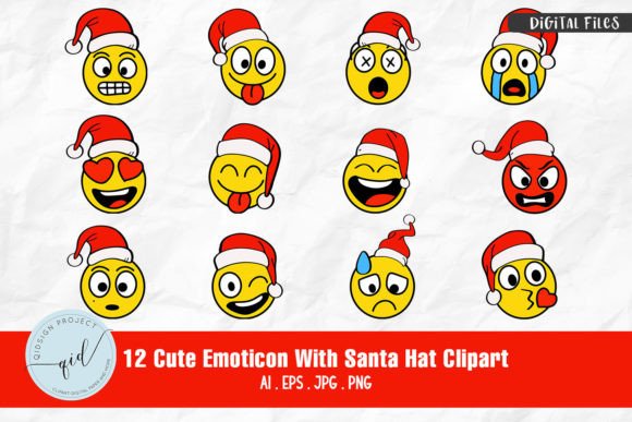 Download 12 Cute Emoticon with Santa Hat Clipart - Santa hat clipart Collection