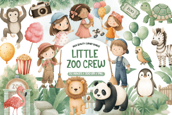 Download Little Zoo Animal Clipart Set - Animal clipart set Collection