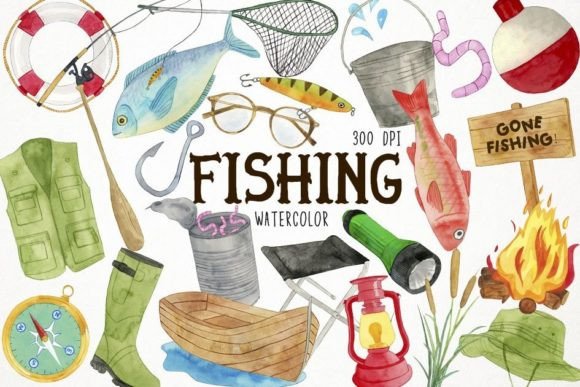 Download Watercolor Fishing Clipart, Fisherman - Fishing Collection