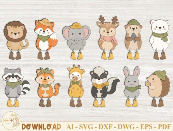 Download Animal Fridge Magnet Laser Cut Bundle - Laser cut Collection