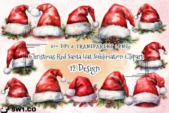 Download Christmas Red Santa Hat Clipart PNG - Santa hat clipart Collection