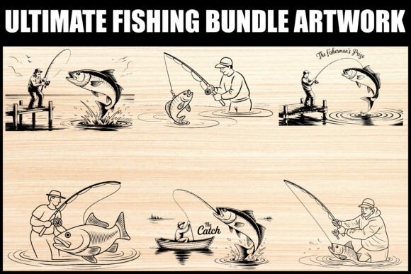 Download "Classic Angler's Fishing Art Bundle" - Fishing Collection