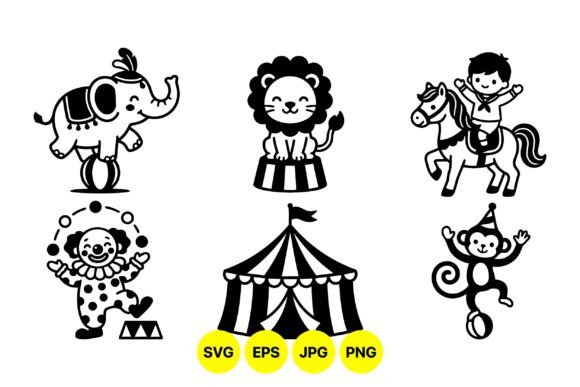 Download Vintage Circus Animal Clipart Set - Animal clipart set Collection
