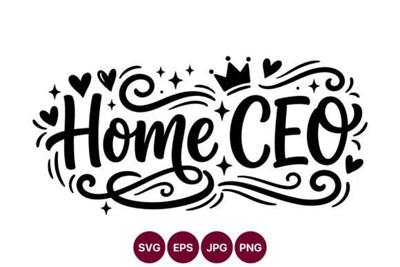 Download Home CEO Crown Hearts Hand Lettering - Premium Resources