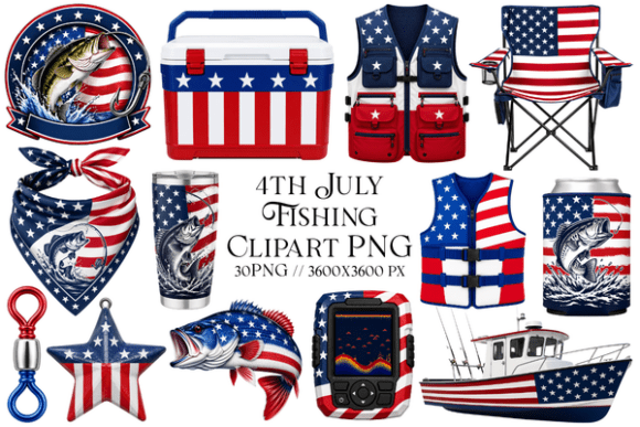Download 4th July Fishing Clipart PNG - Fishing Collection
